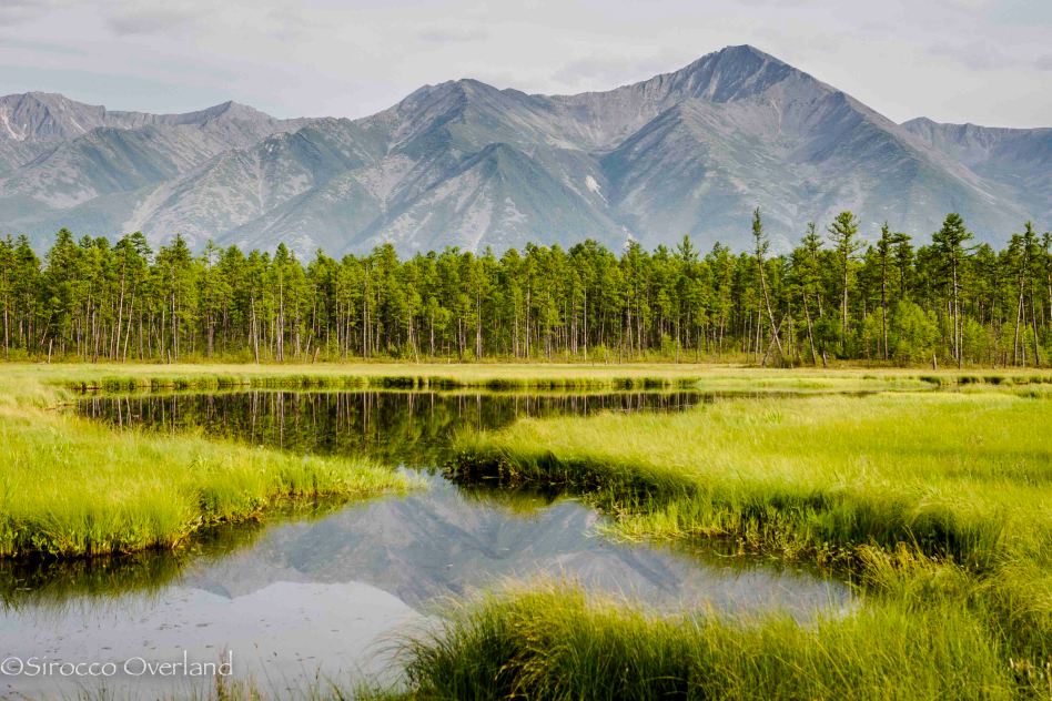 BAM Railway landscape, taiga, swamp, overland, land rover, defender, 90