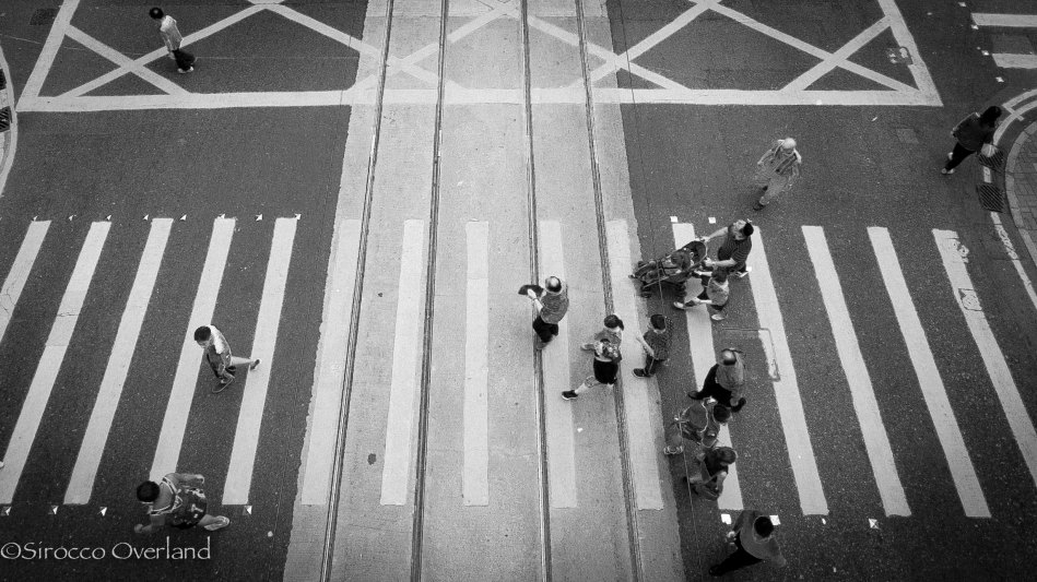 Cityscape, B&W, Crossing, People, Hong Kong, Adventure, Overland, Road