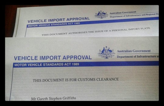 Vehicle and Trailer Approved for import